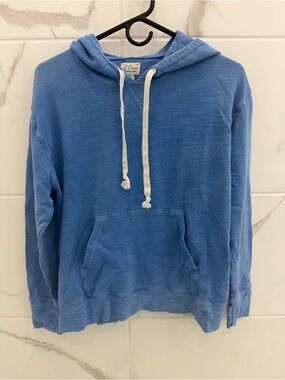 J. Crew women’s Vintage Fleece Blue Hooded  Sweatshirt